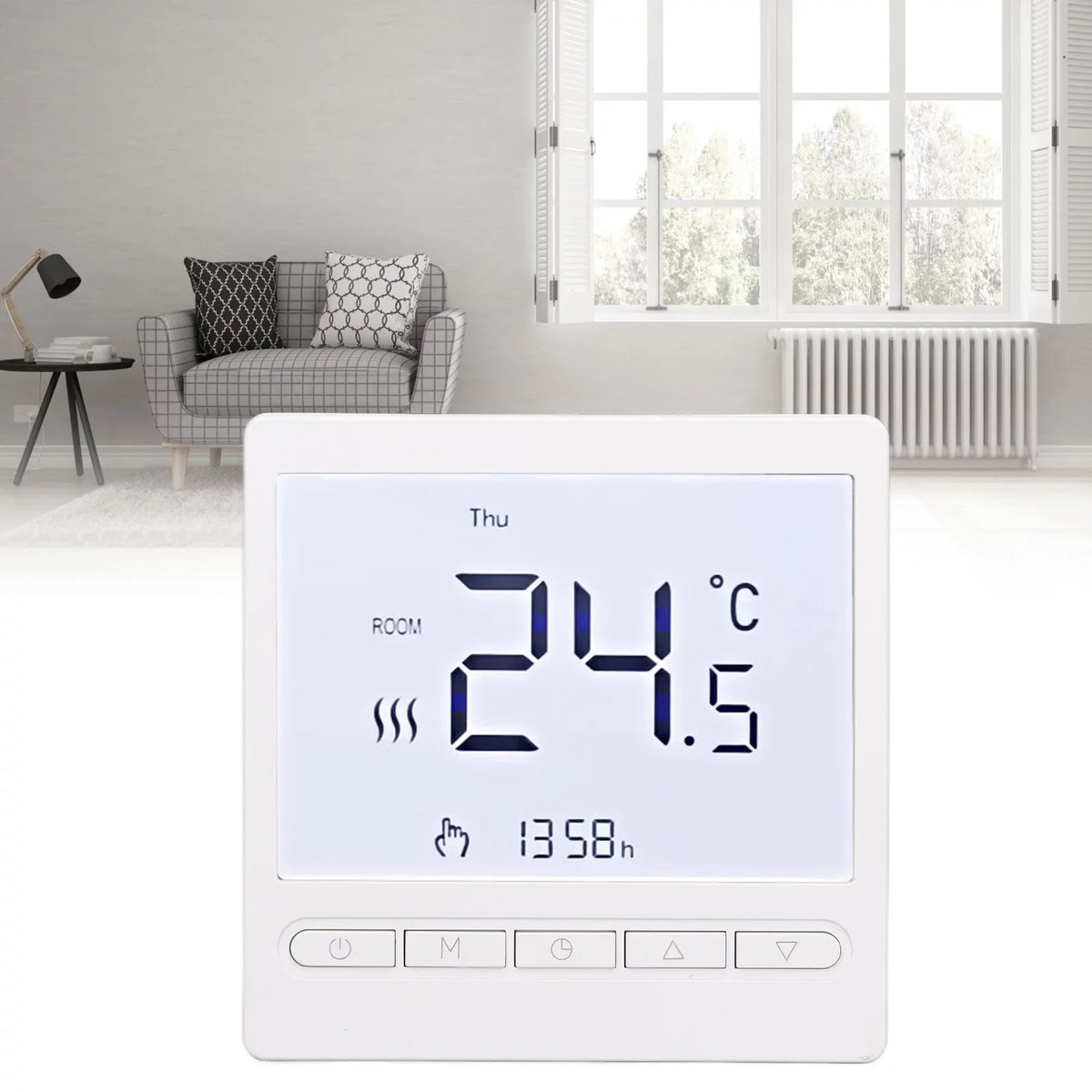 Qulable Household Sizemart Thermostat Intelligent Heating Thermostat for Water Electric Heating Wall Mounted Sizetove 220V