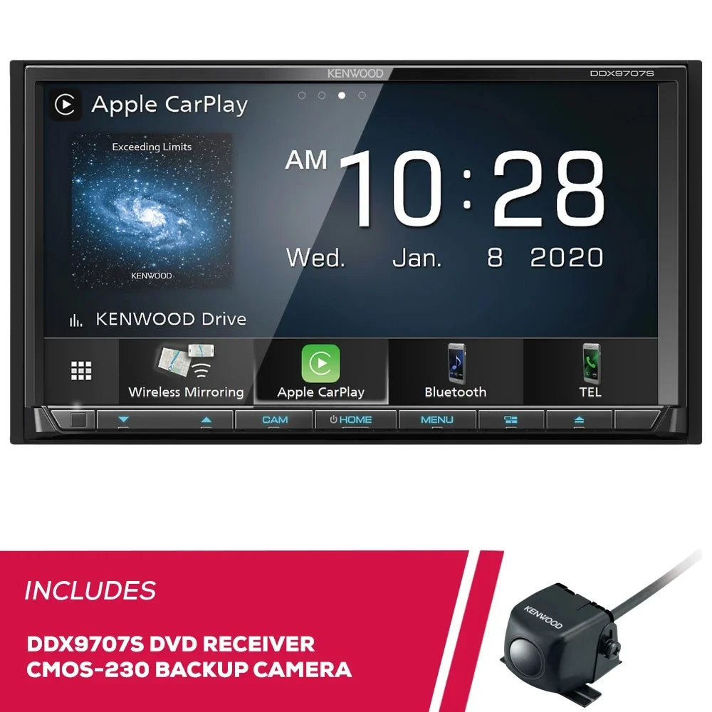 New Kenwood DDX9707Size 6.95 Inch DVD Receiver and CMOSize-230 Universal Backup Camera