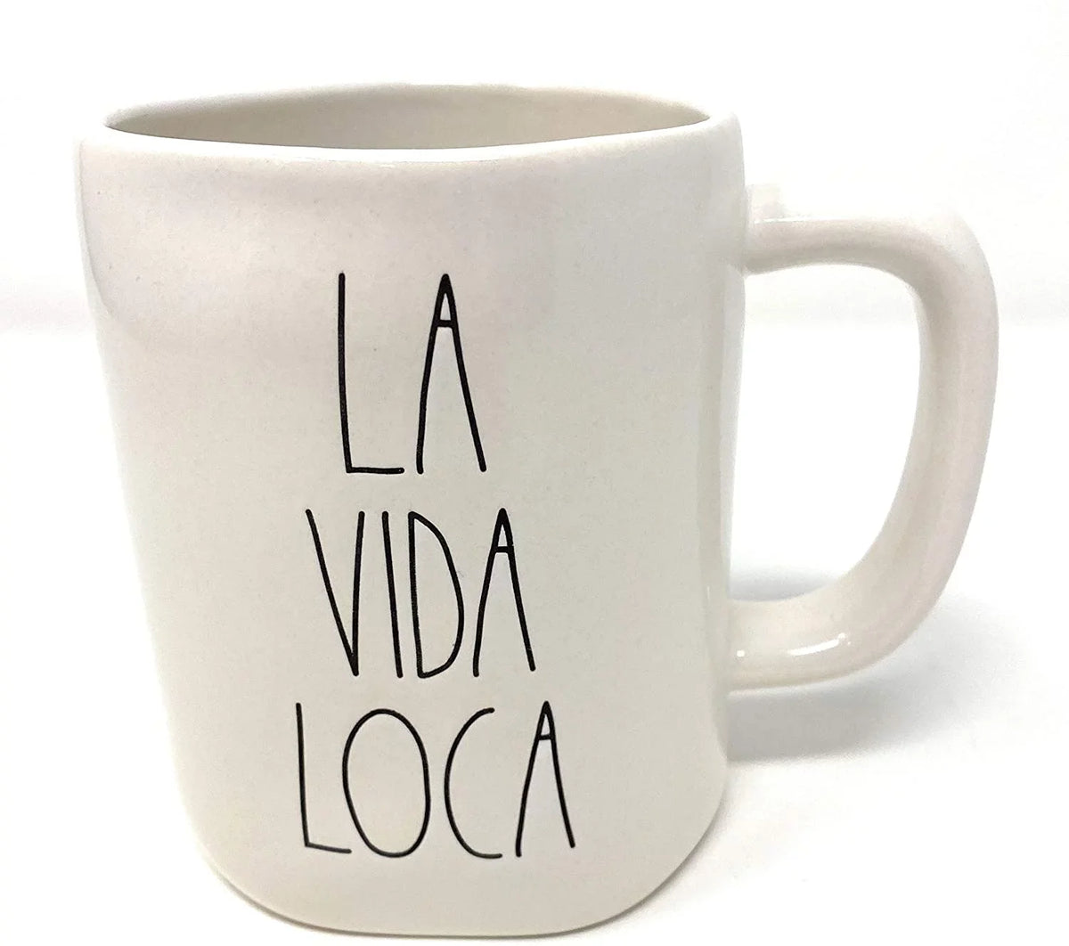 Rae Dunn LA VIDA LOCA Ivory Ceramic Mug with LL Black
