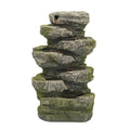 CC Home Furnishings Cascading Sizetone Tabletop Outdoor Fountain with Light - 13.75" - Brown