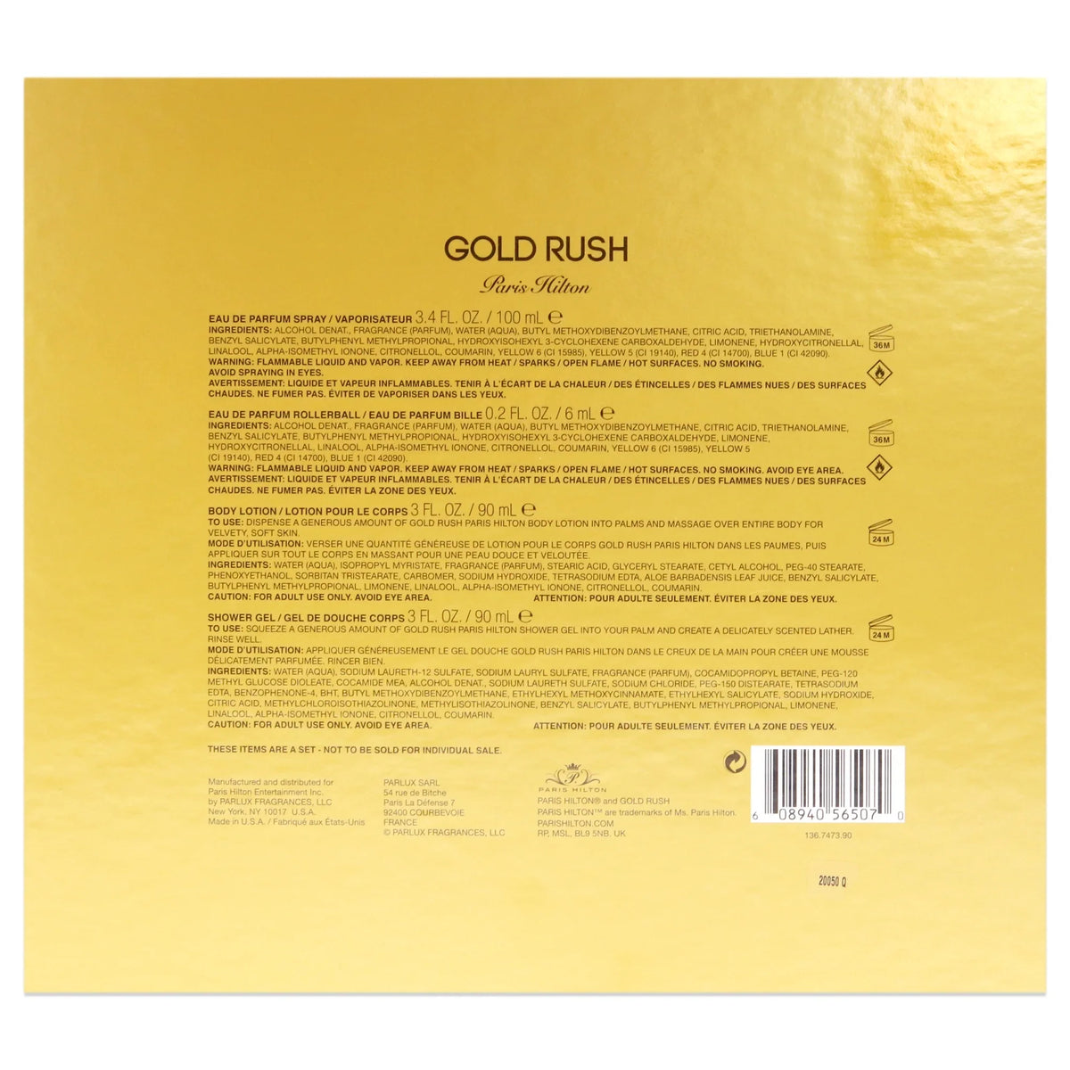 Paris Hilton Gold Rush Perfume Gift Sizeet for Women, 4 Pieces