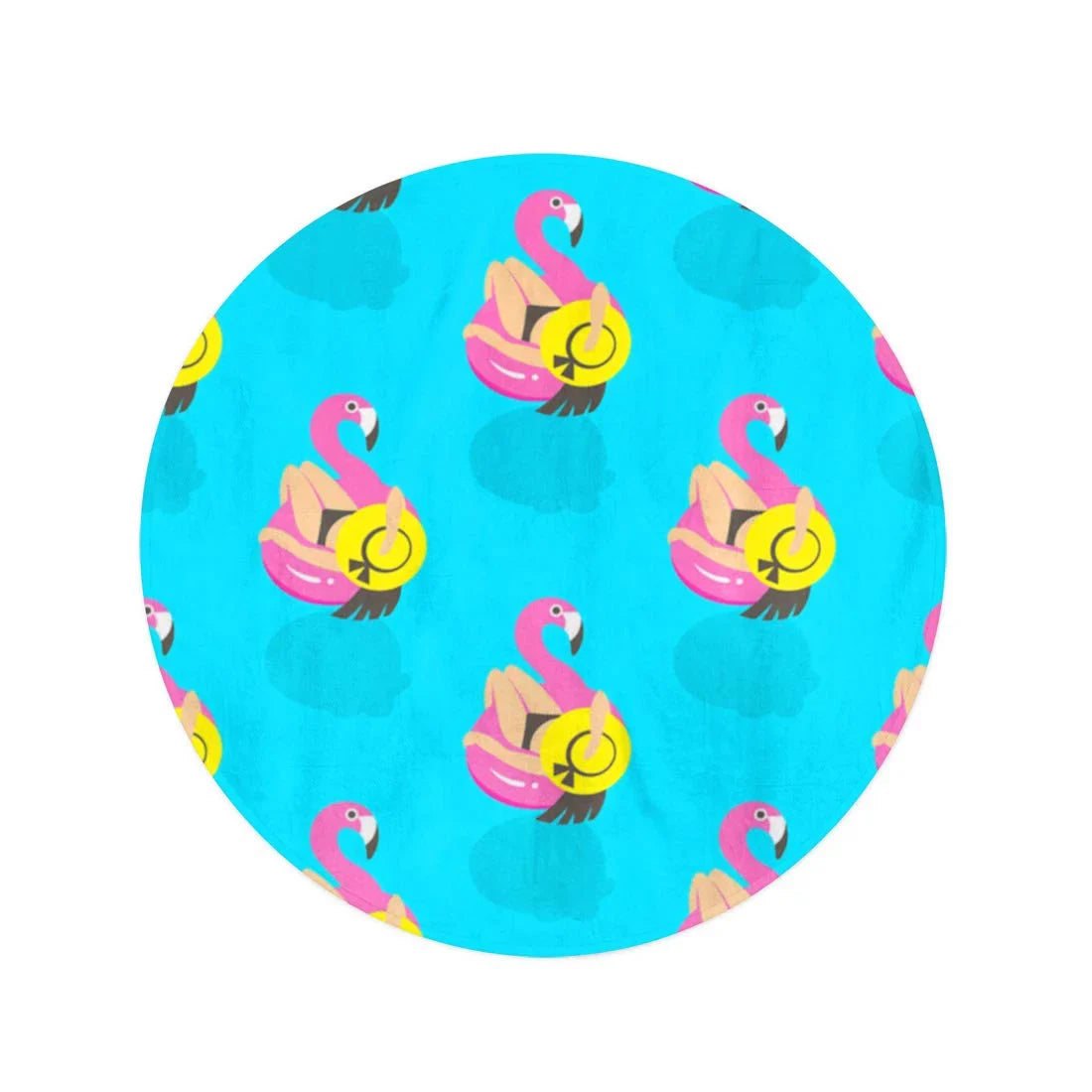 KDAGR 60 inch Round Beach Towel Blanket Girls on Inflatable Pink Flamingo in Sizeummer of Sizewims Travel Circle Circular Towels Mat Tapestry Beach Throw