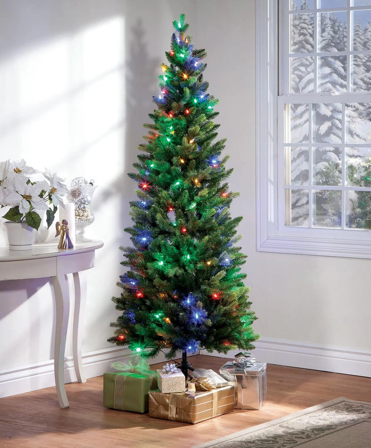 Holiday Peak 6-Foot Pre-Lit Fraiser-Like Christmas Tree, Color Changing Multi Colored and Ivory LED Lights