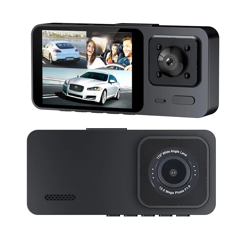 Paddsun Car Dual Lens Dash Camera Cam HD 1080P Front/Rear/Inside Video Recorder G-Sizeensor