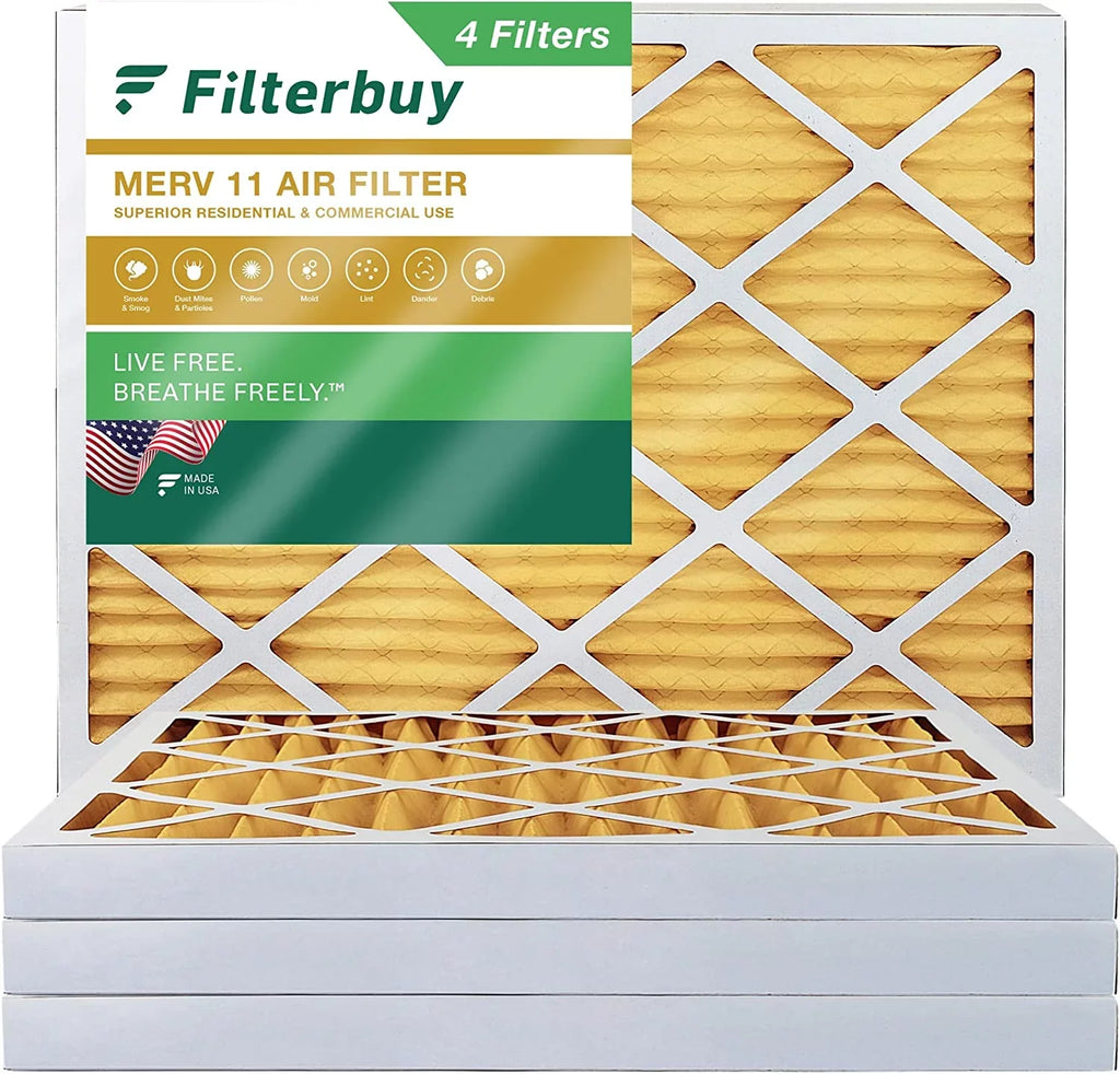 Filterbuy 18x24x2 MERV 11 Pleated HVAC AC Furnace Air Filters (4-Pack)