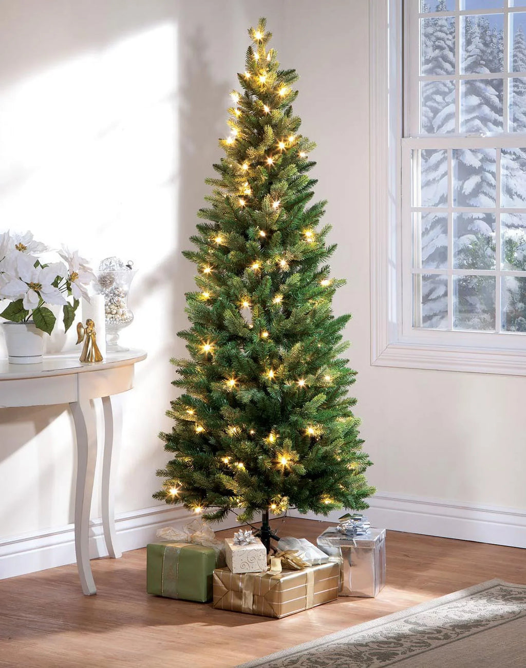 Holiday Peak 6-Foot Pre-Lit Fraiser-Like Christmas Tree, Color Changing Multi Colored and Ivory LED Lights