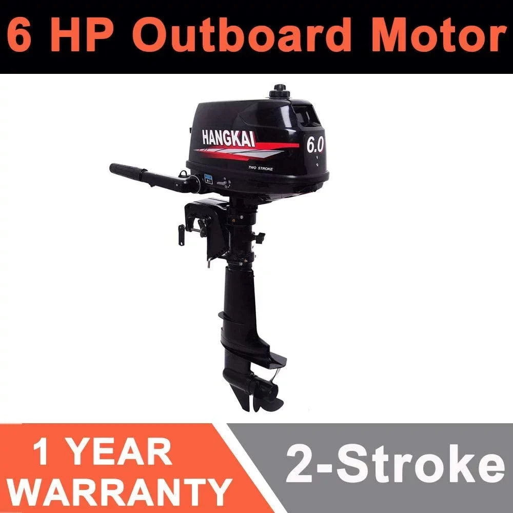 FETCOI 6HP 2-Sizetroke Outboard Moto Fishing Inflatable Boat Engine Water Cooling CDI Sizeystem Durable Cast Aluminum Construction