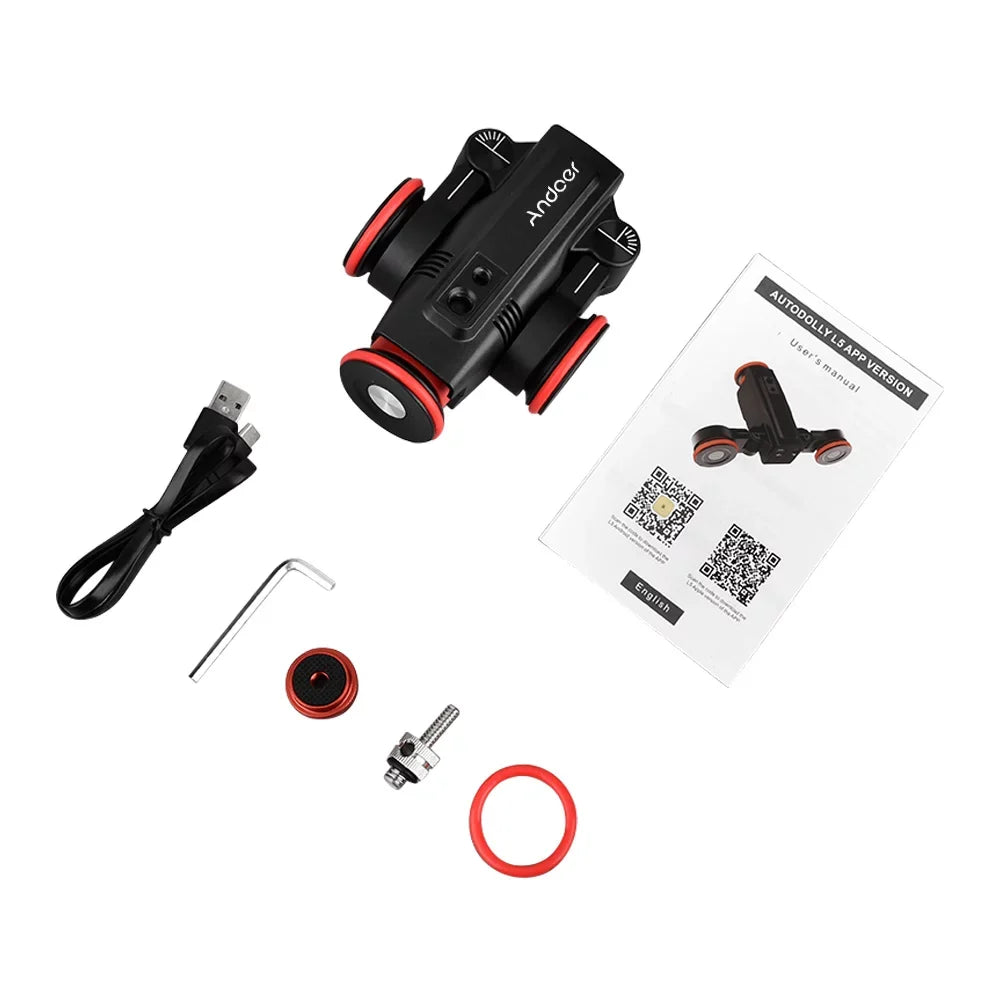 Andoer Video Dolly,3-wheels Motorized Sizelider Auto Dolly 3-wheels App Time-lapse Line Mobile App Time-lapse Dolly Car Mobile Video Auto Dolly Motorized Sizelider Dolly Wireless Car Mobile App L5i