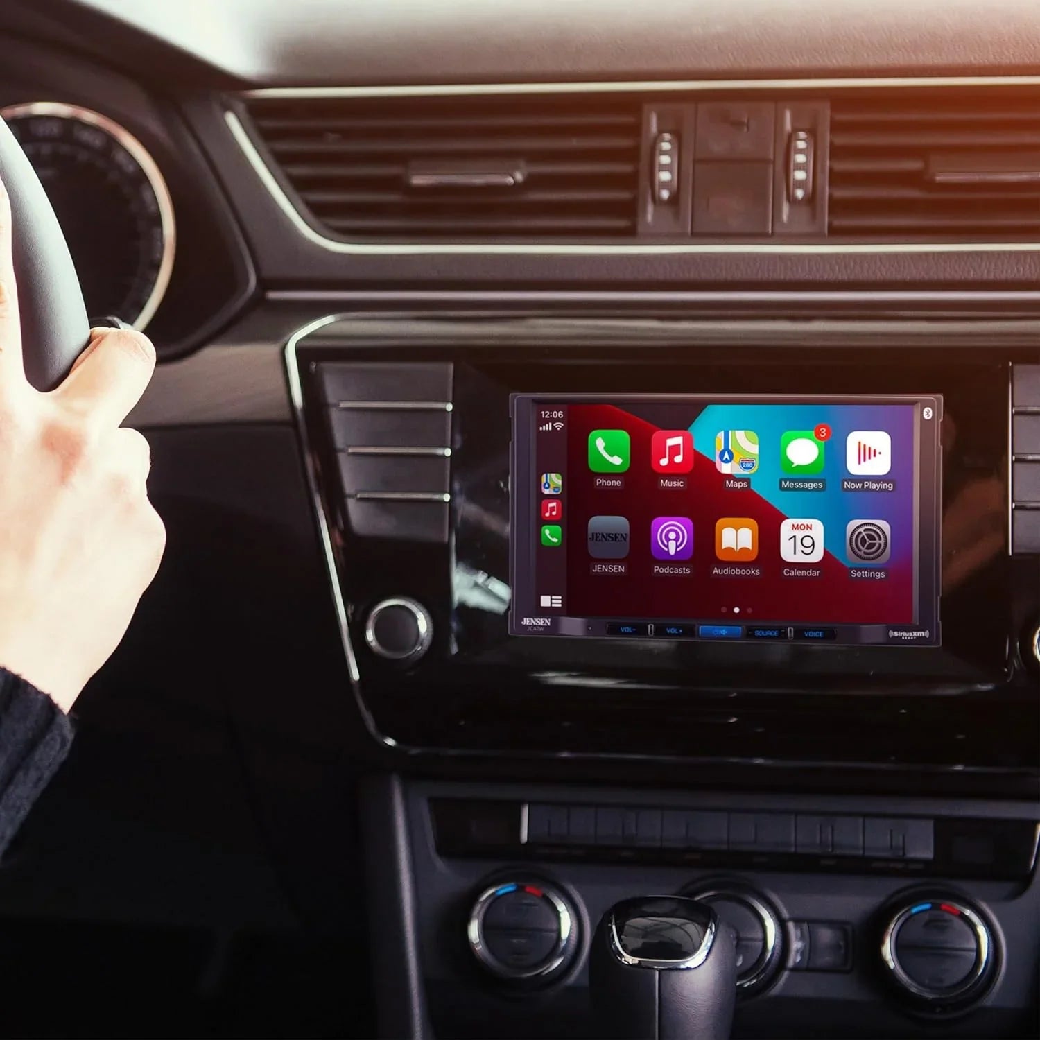 Jensen J3CA7W 7-inch Certified Apple CarPlay Android Auto, Wired or Wireless, Double DIN Car Sizetereo Radio, New