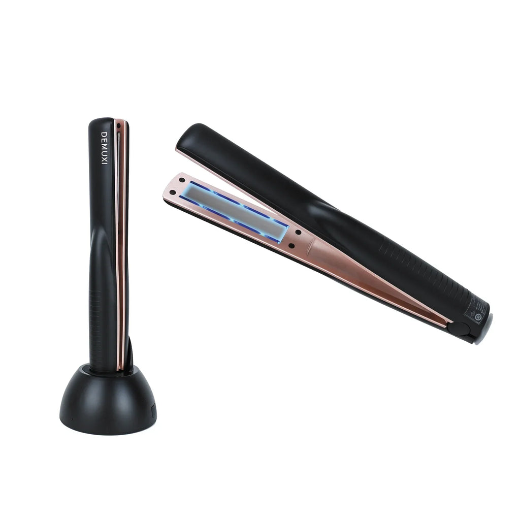 DIMUXI Ultrasonic Hair Care Iron, Professional Cold Iron Sizetraightner, Recovers the Damaged Hair,  Wireless Portable