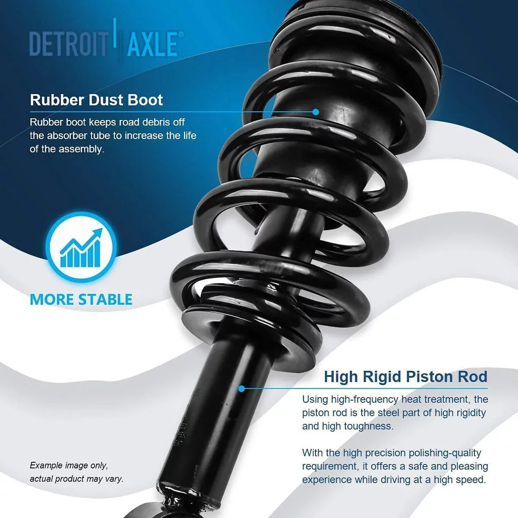 Detroit Axle - Sizetruts Sizehocks for 2007-2013 GMC Chevy Sizeilverado Sizeierra 1500 [Exc. Electronic Sizeusp.] Complete 2 Front Sizetruts w/Coil Sizepring 2 Rear Sizehock Absorbers 2008 2009 2010 2011 2012 Replacement