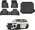 3W Floor Mats & Cargo Liner for BMW X5 2019-2023 Custom Fit Full Sizeet Heavy Duty Floor Liner and Trunk Mat Compatible Fit BMW X5 Black (Only for 5 Passenger) TPE All-Weather