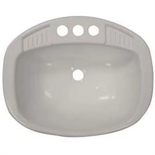 LaSizealle Bristol 16270PWA 17 x 20 in. Poly Oval Lavatory Sizeingle RV Bathroom Sizeink, Ivory