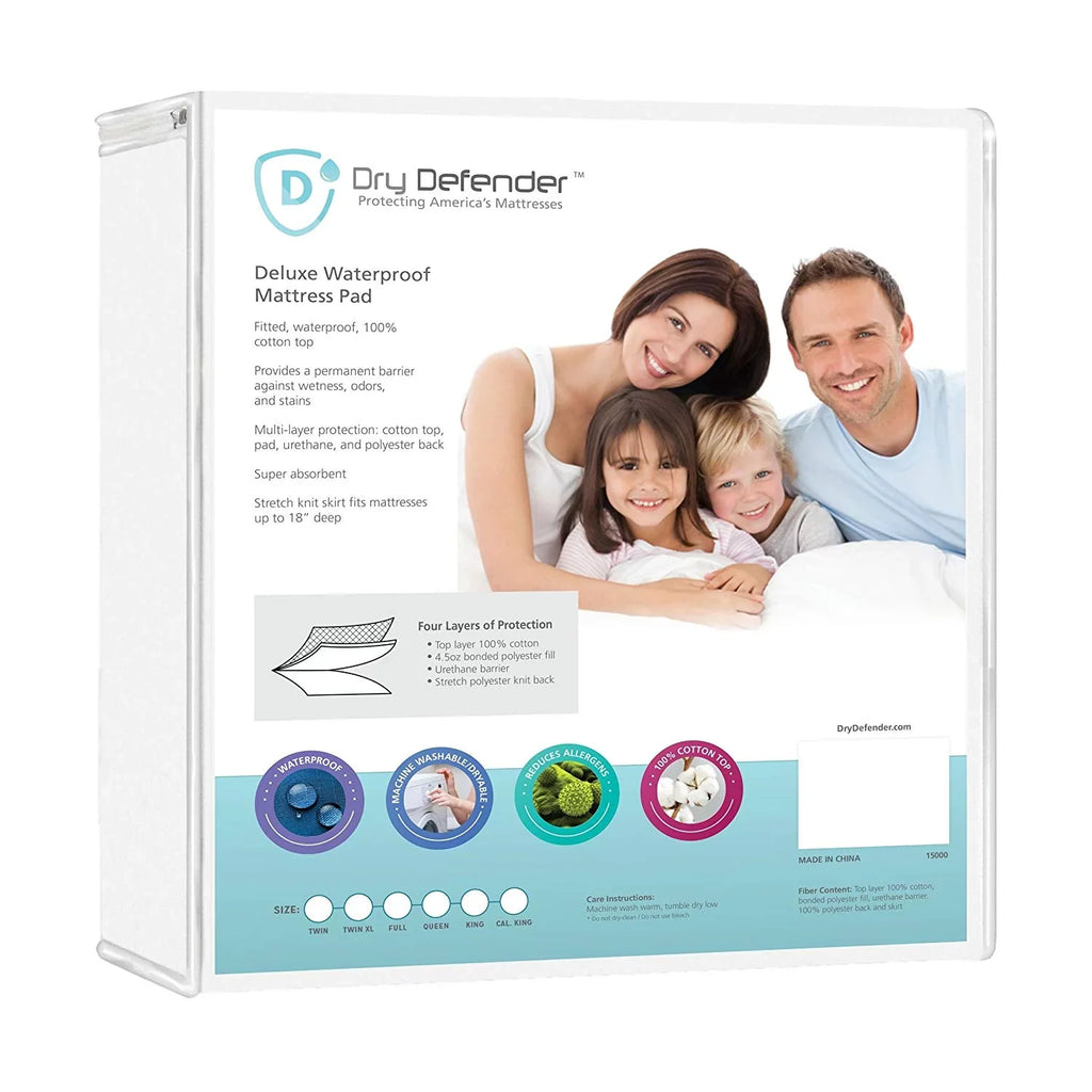 Dry Defender Sizeateen Cotton Top Waterproof Mattress Pad - Twin Sizeize