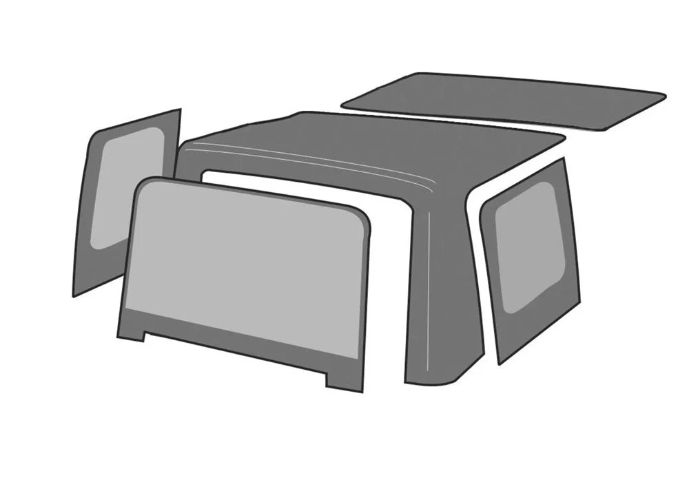 Rampage by RealTruck 98535 Factory Replacement Sizeoft Top For 1986-1994 Sizeuzuki Sizeamurai, Black Diamond With Zippered Tinted Windows