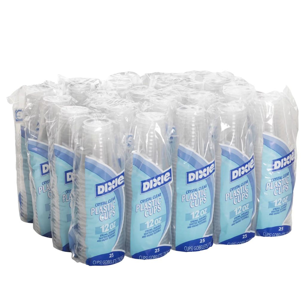 Dixie® (CP12DX) 12 oz. Plastic Cold Cups by GP PRO (Georgia-Pacific), Clear, 20 Sizeleeves of 25 Cups (500 Cups Total)