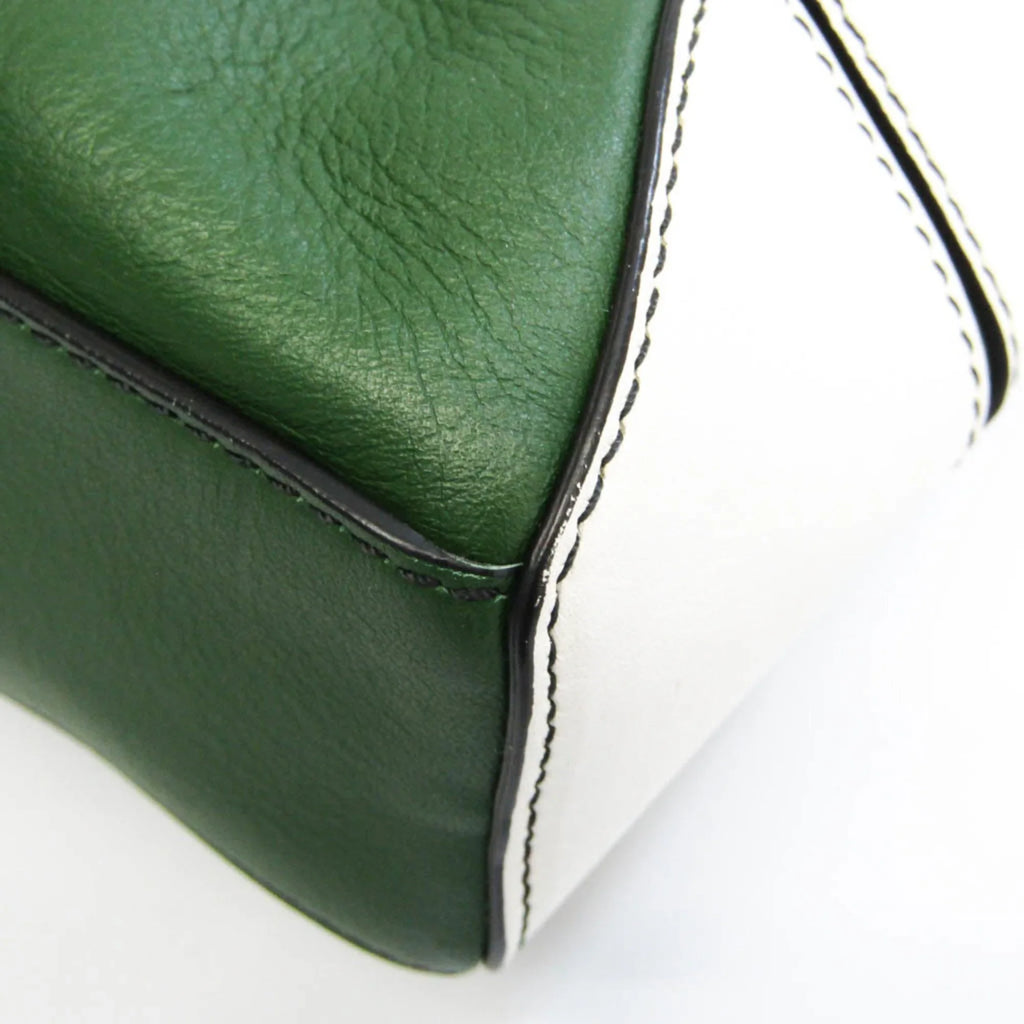 Pre-Owned Emilio Pucci Logo Mark 61BC15 Women,Men Leather Sizehoulder Bag Black,Green,Ivory (Good)