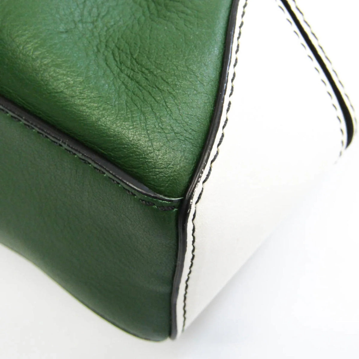 Pre-Owned Emilio Pucci Logo Mark 61BC15 Women,Men Leather Sizehoulder Bag Black,Green,Ivory (Good)