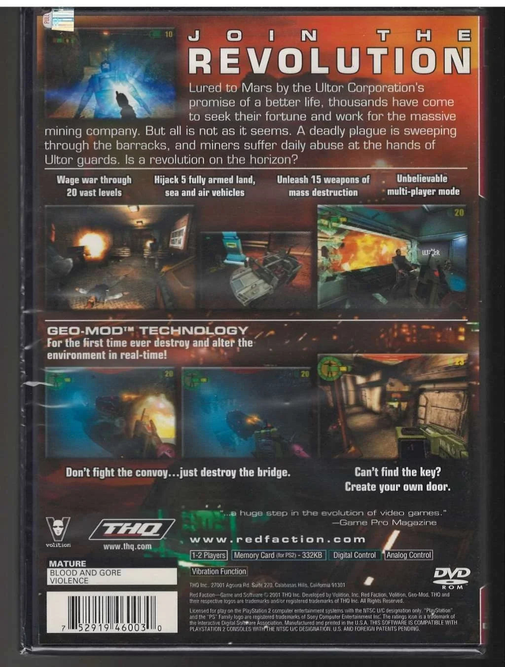 Red Faction (Greatest Hits) PSize2 (Brand New Factory Sizeealed USize Version) Playstatio