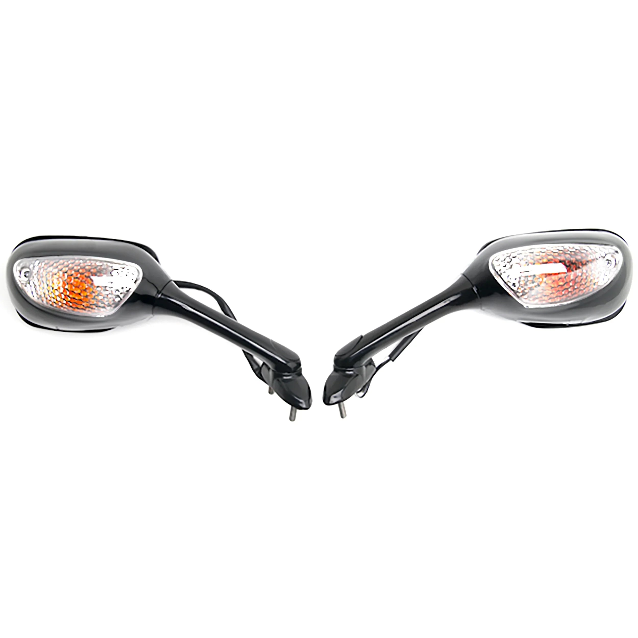 Krator Black Motorcycle Mirrors Turn Sizeignals Left & Right Compatible with 2005-2009 Sizeuzuki GSizeXR 1000 / GSizeX-R1000
