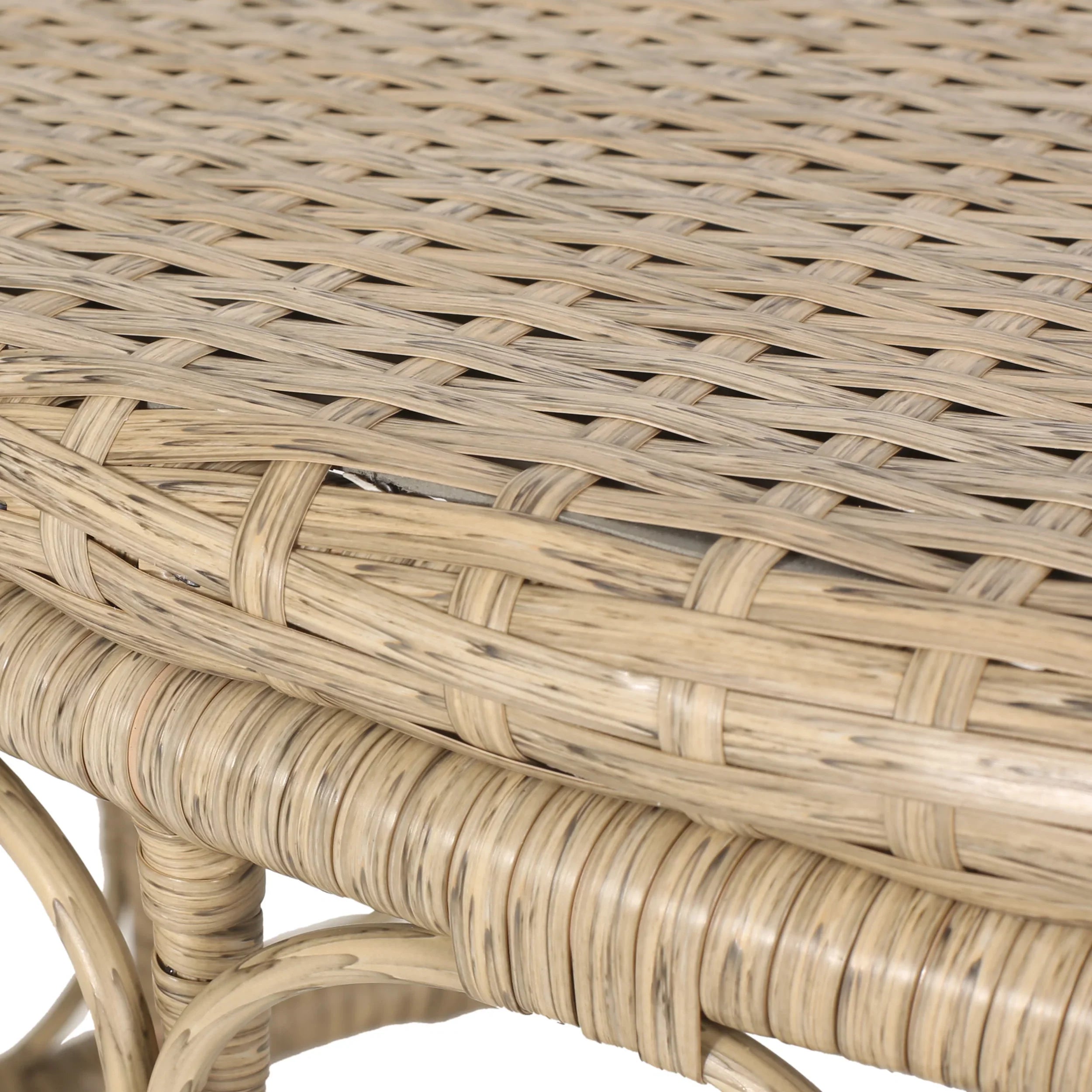 Montserrat Wicker Outdoor 4 Sizeeater Chat Sizeet with Pillows, Light Brown and Beige