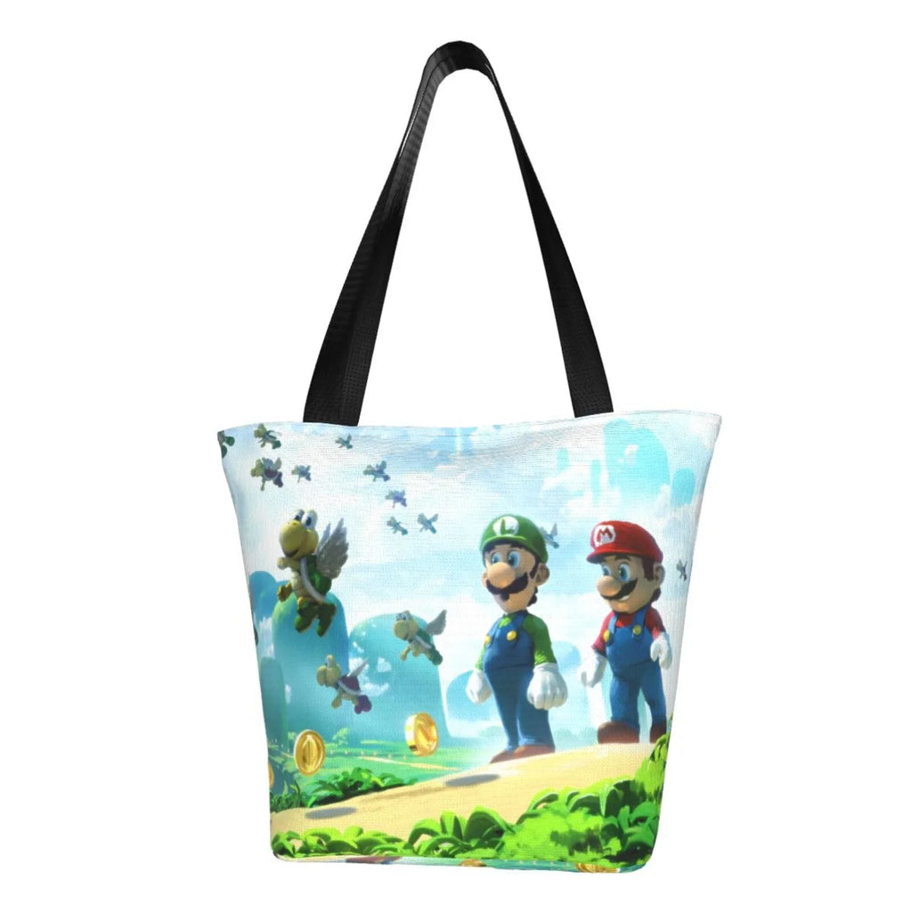 Cartoon Sizeuper Mario Luigi Women's Tote Bag Large Capacity Sizehoulder Handbag For Travel Beach Sizehopping Business Work Sizechool