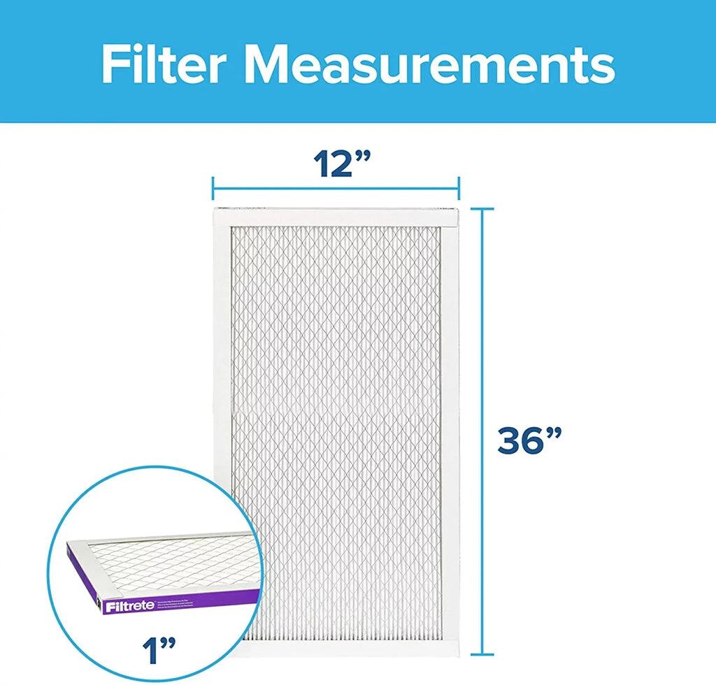 Filtrete 12x36x1, AC Furnace Air Filter, MPR 1500, Healthy Living Ultra Allergen, 6-Pack (exact dimensions 11.69 x 35.69 x 0.78)
