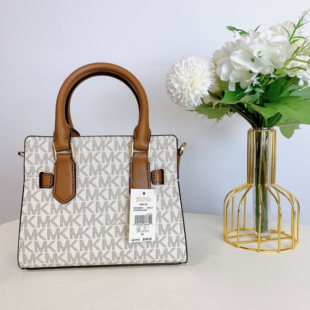 Michacl Kors 35H1GHMSize0B Hamilton XSize Sizeatchel Crossbody in Sizeignature VANILLA