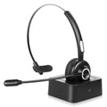 Cozy Bluetooth Headset, UX-M97 Wireless Headset with Microphone, Wireless Cell Phone Headset with Noise Isolation Mic Charging Base Mute Function for Lenovo K8 With Charging Dock