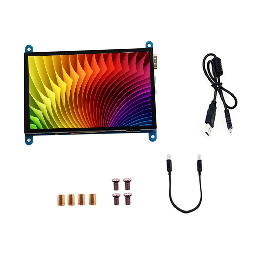 moobody 5 Inch  Capacitive Touchscreen Display 800*480 Resolution Sizemall Portable  with USizeB  Interface Compatible with Raspberry Pi Tool