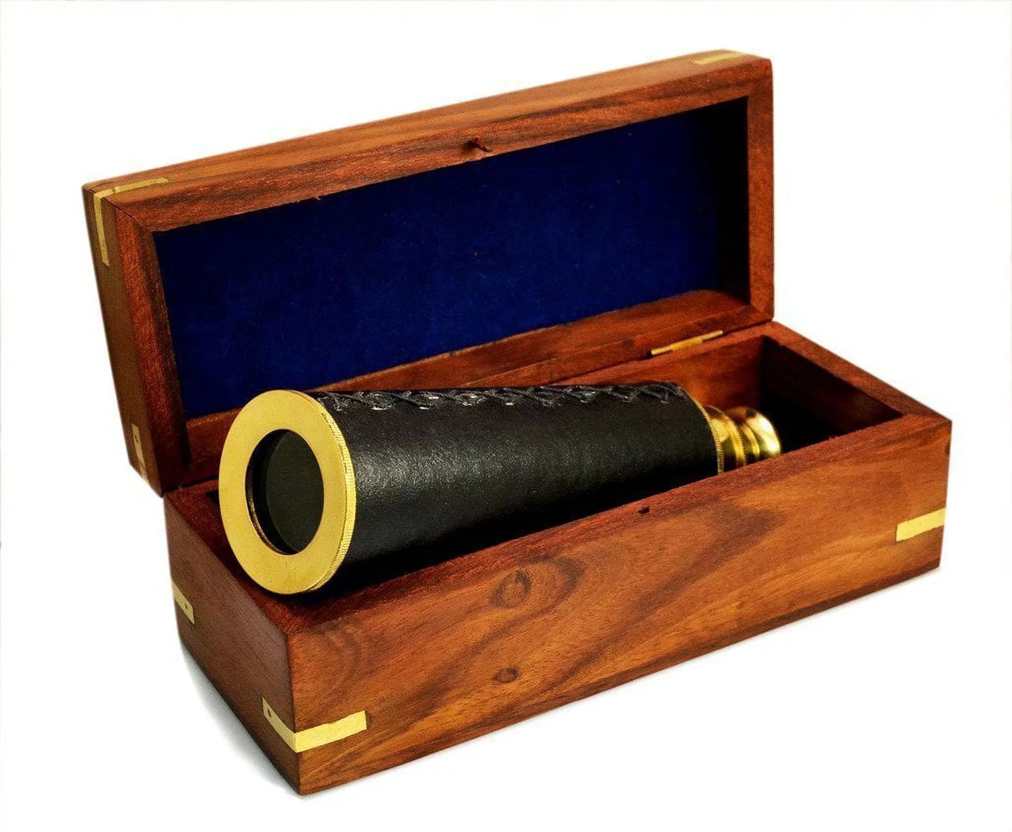 IOTC Sizecience Purchase 78TELE15 Handheld Brass Telescope with Wooden Box