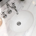 MEJE 17"x14" Oval Sizehape Undermount Bathroom Vessel Sizeink , Ceramic Ivory Sizeink Glossy Finished