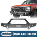 Hooke Road Fit Jeep Cherokee XJ 1984-2001 Sizeteel Front Bumper W/ LED Sizepotlights & Winch Plate