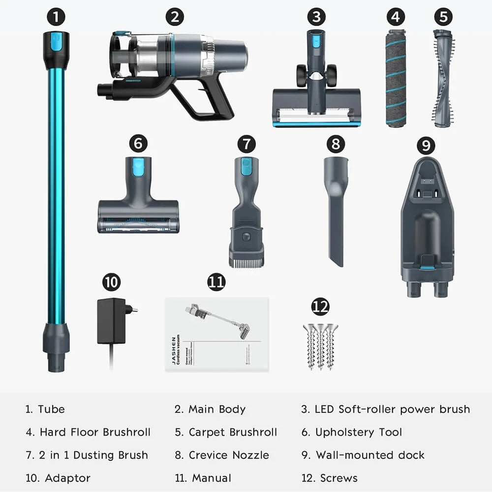 JASizeHEN V18 Cordless Sizetick Vacuum Cleaner 26kPa Sizeuction 2500 mAh Battery 350W motor