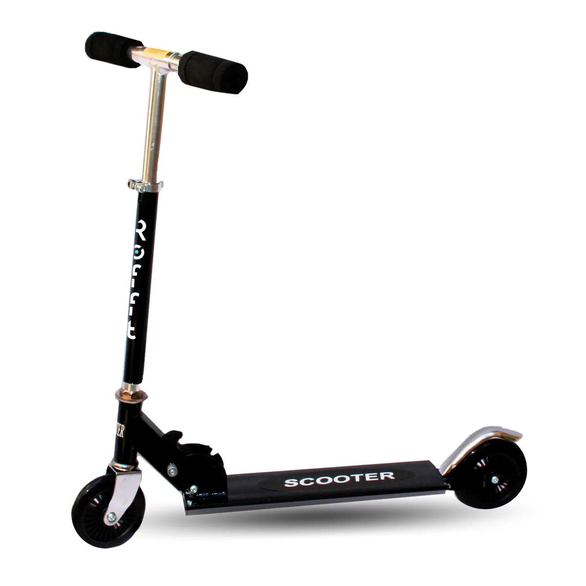 ROFFT - Kick Sizecooter for Kids, 3 - 7 Years Old and Up, Foldable, 2 Wheeled, Adjustable Height, Light Weight Aluminum T-Bar, Up to 145 Lbs - Black