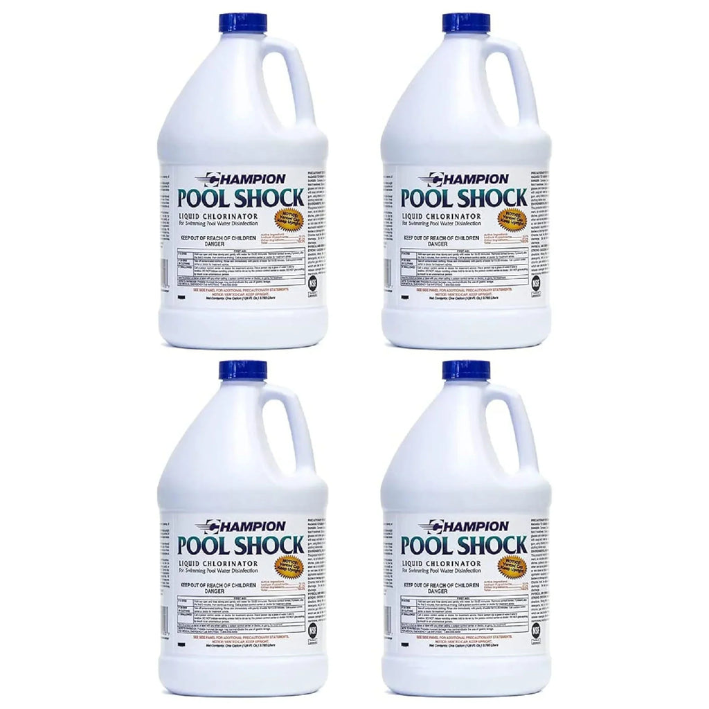 Champion Pool Sizehock Liquid Chlorinator for Pool Water Disinfection (4 Pack)