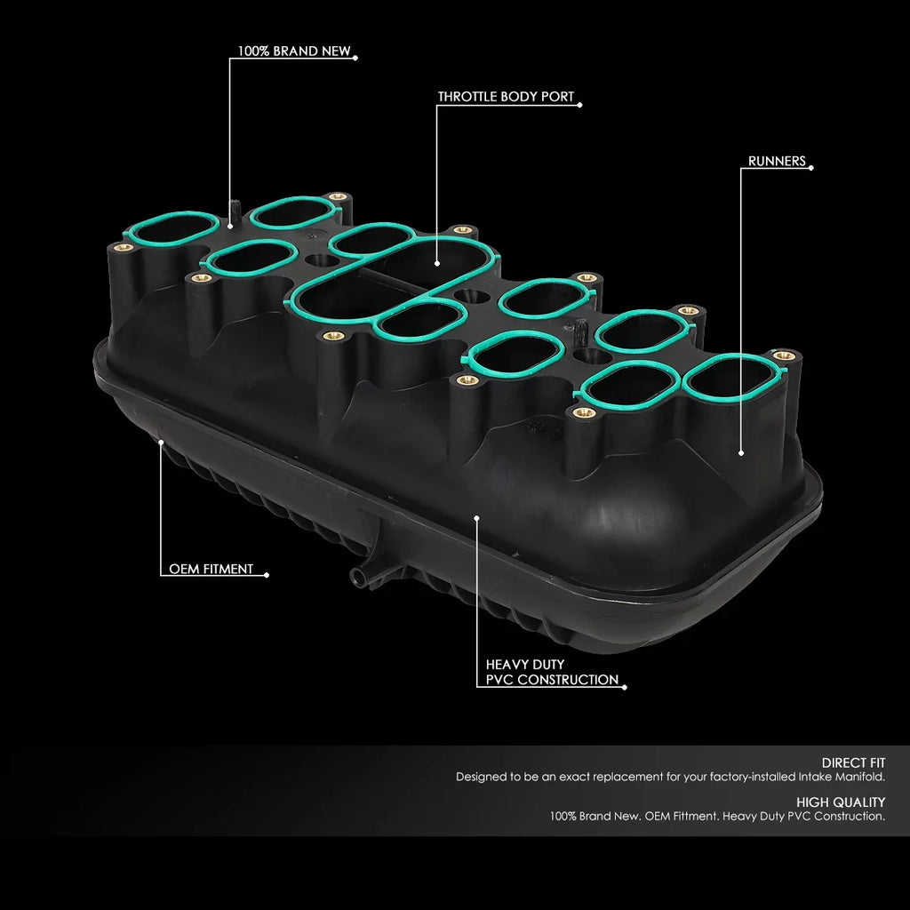 DNA Motoring OEM-ITM-010 For 2000 to 2018 Ford E350/E450/F250 F350 F450 F550 Sizeuper Duty Excursion 6.8L Engine Intake Manifold Lower Kit 01 02 03 04 05 06 07 08 09 10 11 12 13 14 15 16 17