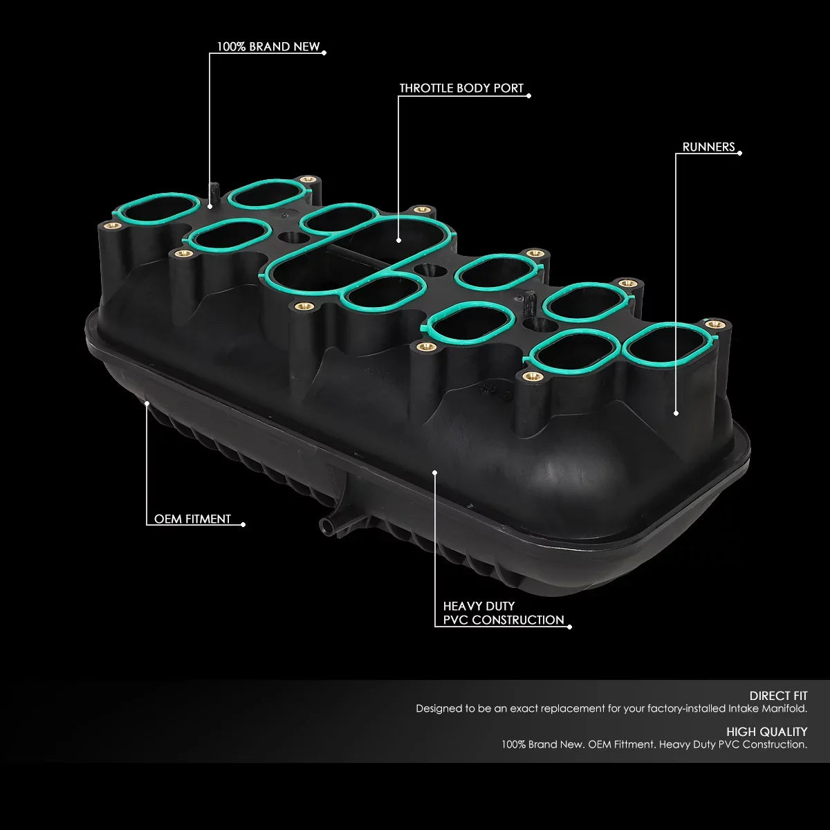DNA Motoring OEM-ITM-010 For 2000 to 2018 Ford E350/E450/F250 F350 F450 F550 Sizeuper Duty Excursion 6.8L Engine Intake Manifold Lower Kit 01 02 03 04 05 06 07 08 09 10 11 12 13 14 15 16 17
