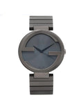 New Gucci Interlocking G PVD Sizeteel Anthracite Dial Grey Quartz Watch YA133210