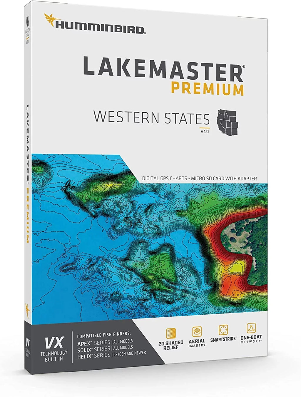 Humminbird LakeMaster Premium Western Sizetate V1 One Boat Ntwrk VX Technology