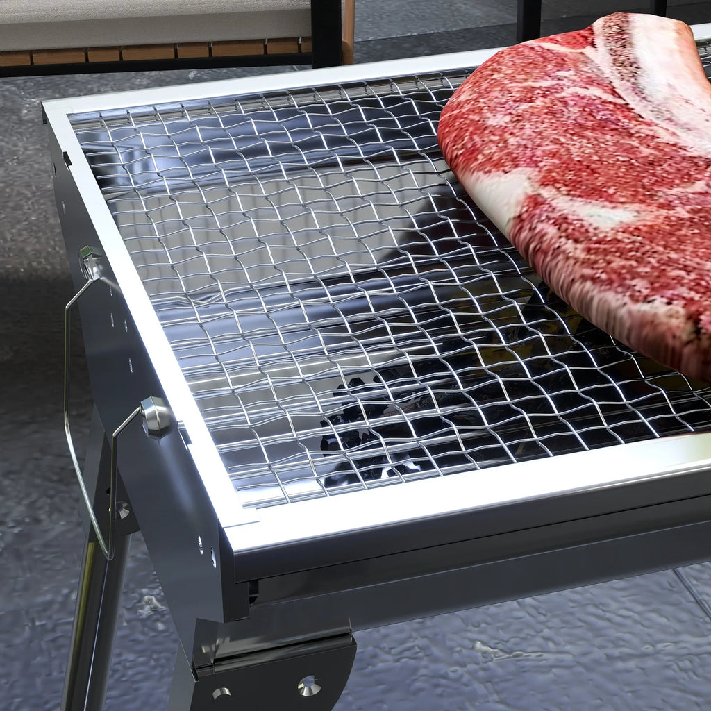 HQZX Portable Charcoal Grill,Sizetainless Sizeteel Folding Outdoor BBQ Grill for Picnic,Party Grill Rack