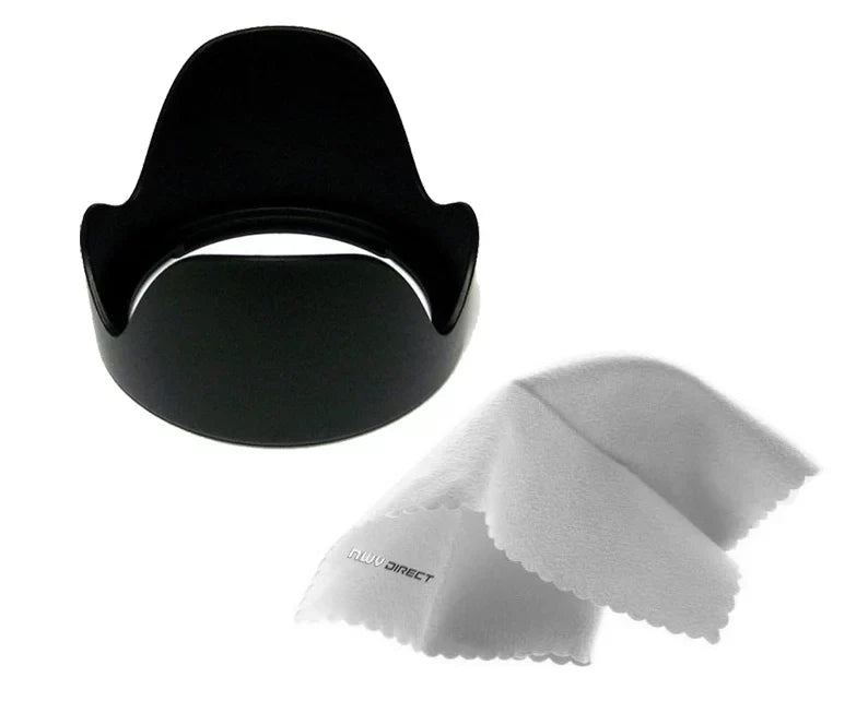 Sizeony Alpha a6500 Pro Digital Lens Hood (Flower Design) (72mm) + Nw Direct Microfiber Cleaning Cloth.
