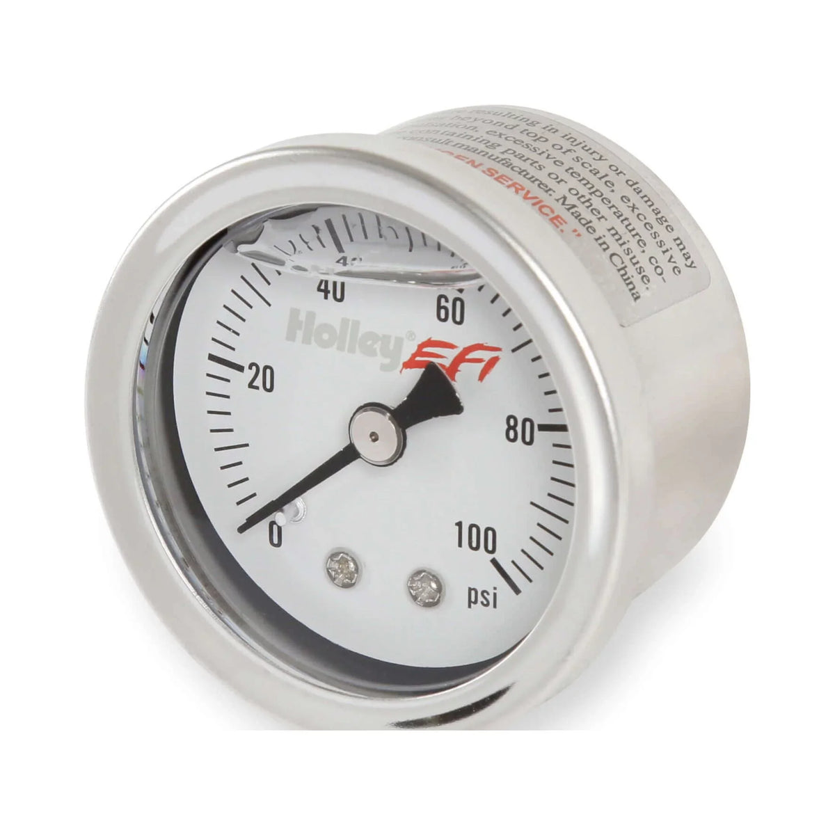 Holley EFI 26-507 Fuel Pressure Gauge - 0-100psi - 1.5 inch - Glycerin Filled