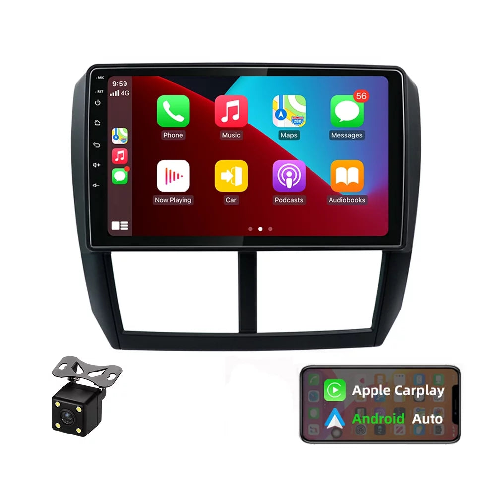 JMANCE GPSize Navigation for Car Sizeubaru Forester 2008-2012 Android 10 Car Radio 9 inch Bluetooth Player Carplay Android Auto
