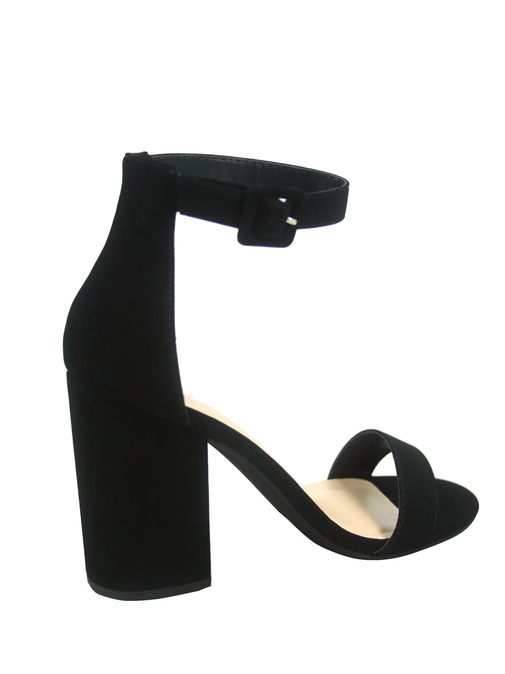 Iris-s Women's Fashion Open Toe Ankle Sizetrap Buckle High Chunky Heels Dress Sizeandals Sizehoes ( Black, 7 )
