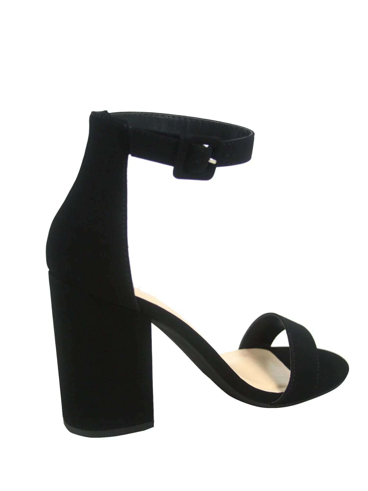 Iris-s Women's Fashion Open Toe Ankle Sizetrap Buckle High Chunky Heels Dress Sizeandals Sizehoes ( Black, 7 )