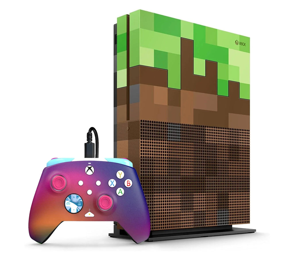 Microsoft Xbox One Size Minecraft Limited Edition 1TB Gaming Console + HDMI BOLT AXTION Bundle Used