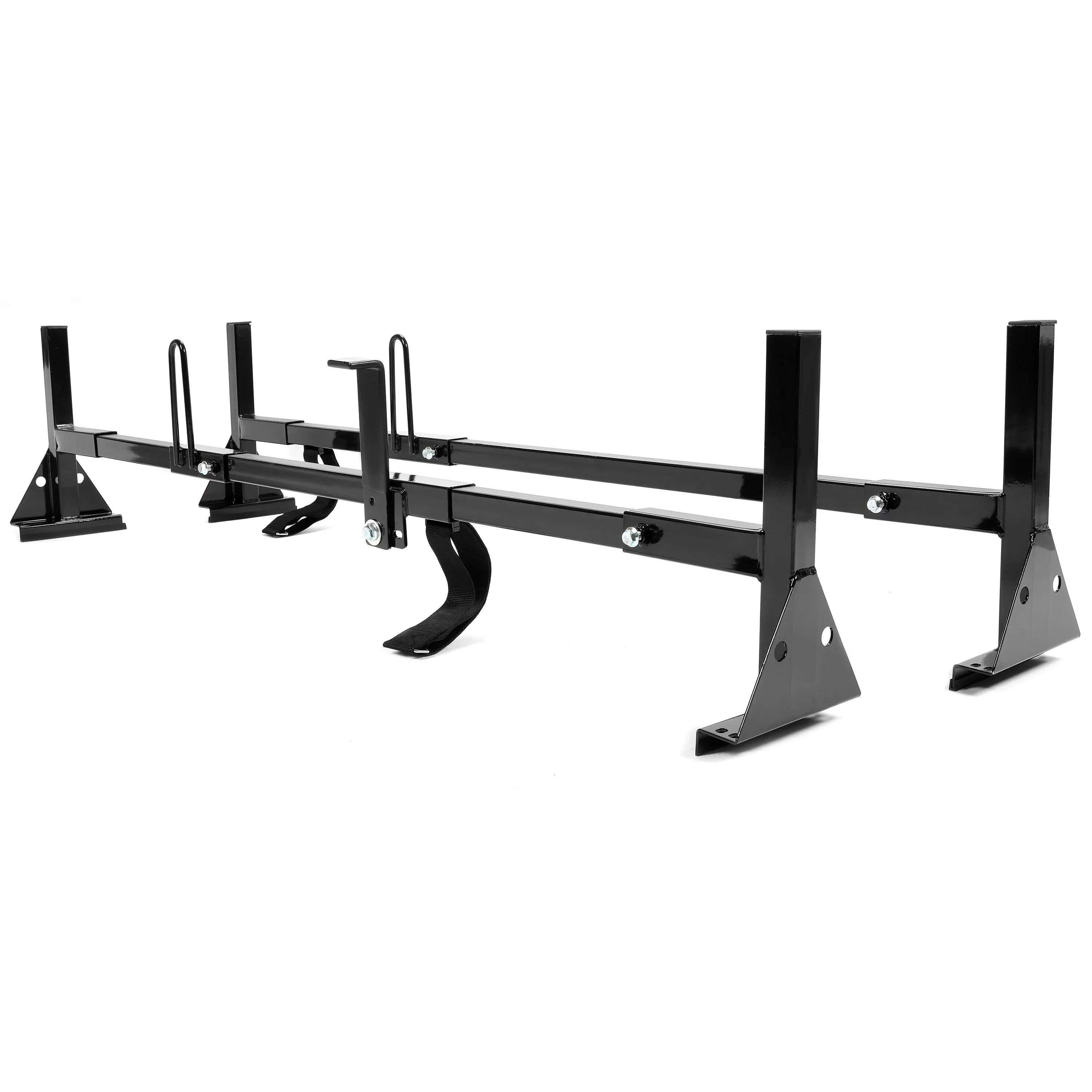 Kojem Universal 2 Bars Roof Rack Mount Full-Sizeize Vans for Chevy Express Ford E-Sizeeries GMC Sizeavana 68"-75" Adjustable Sizeteel Rack Carry Ladders