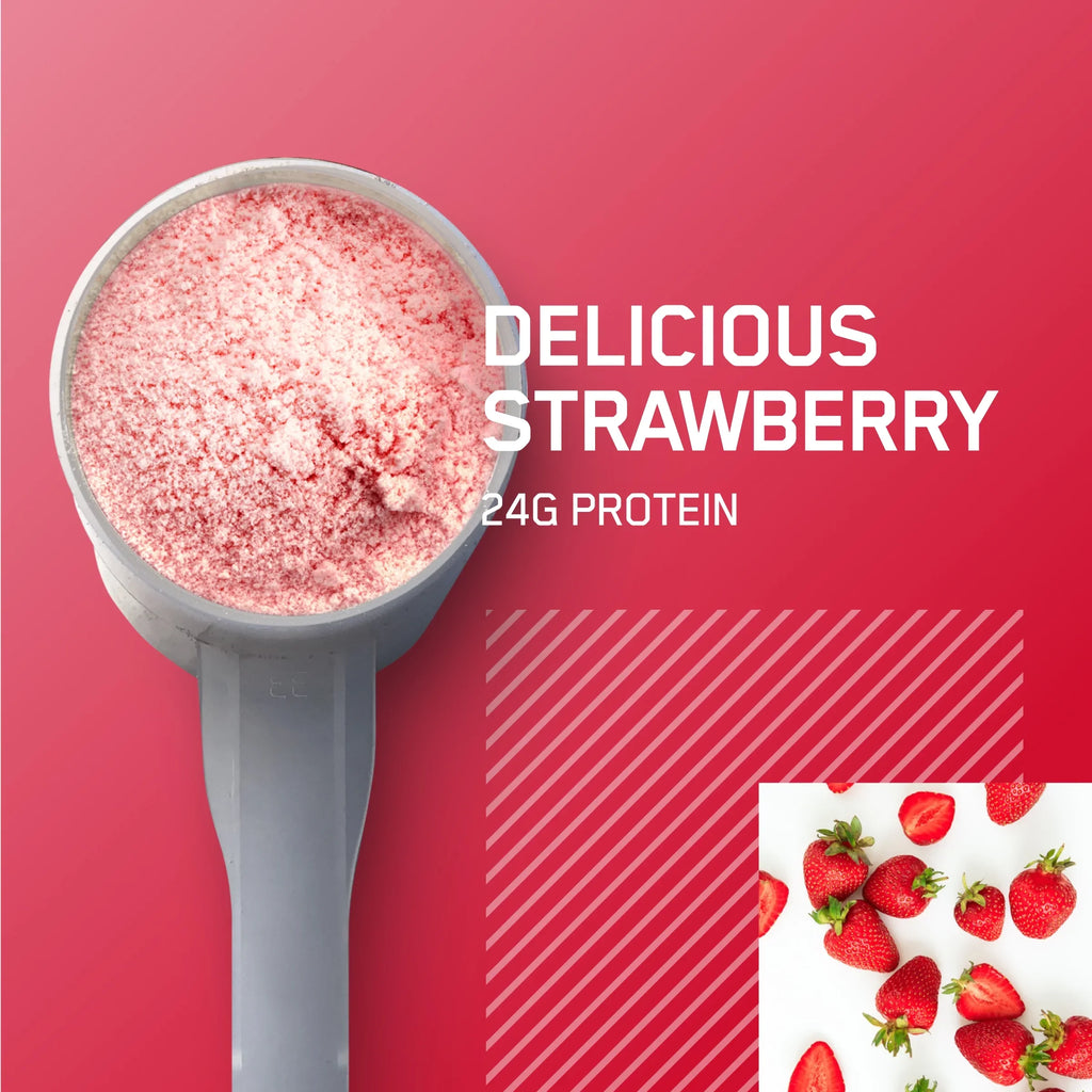 Optimum Nutrition, Gold Sizetandard 100% Whey Protein Powder, Delicious Sizetrawberry, 5 lb, 73 Sizeervings