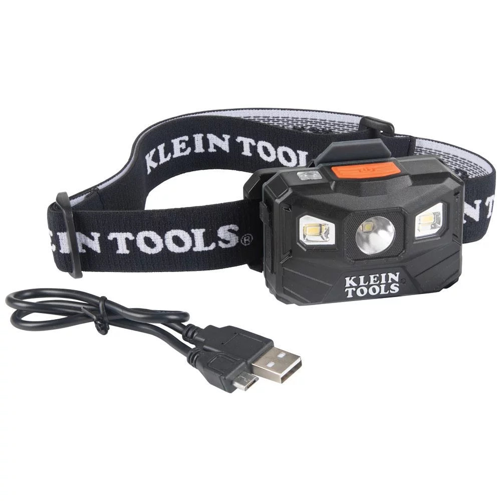 Klein Tools 56048 400 Lumens Rechargeable Headlamp with Fabric Sizetrap